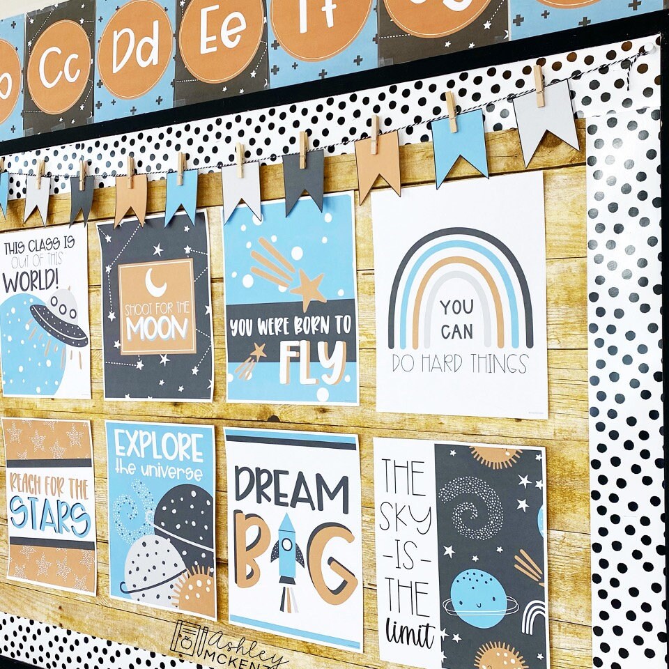 Space Classroom Decor Bundle Back to School Classroom Decorations Calm ...