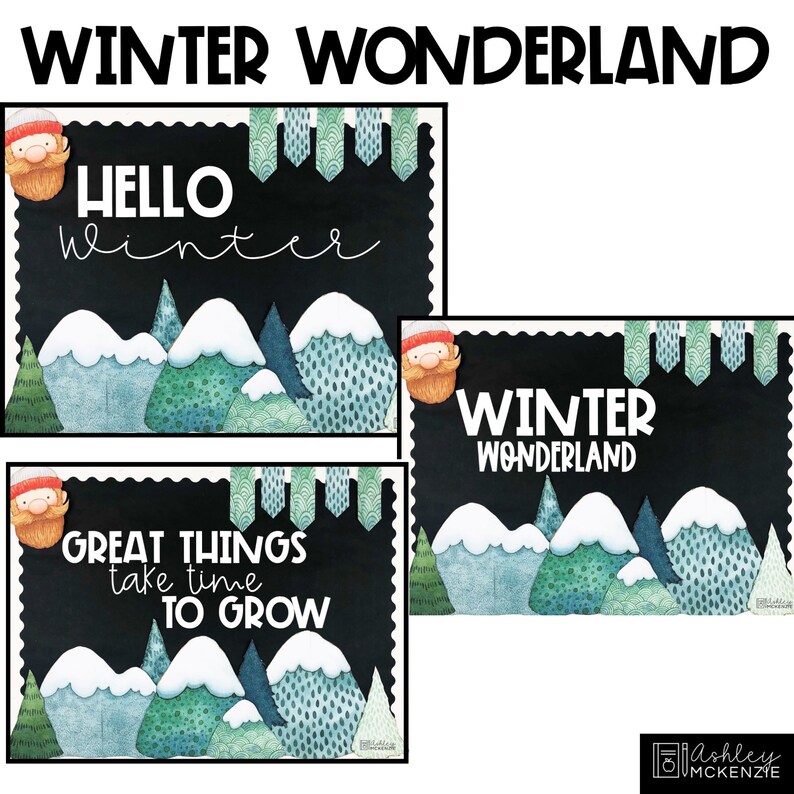 Winter Bulletin Board Kits Bundle Seasonal Classroom Decor Etsy