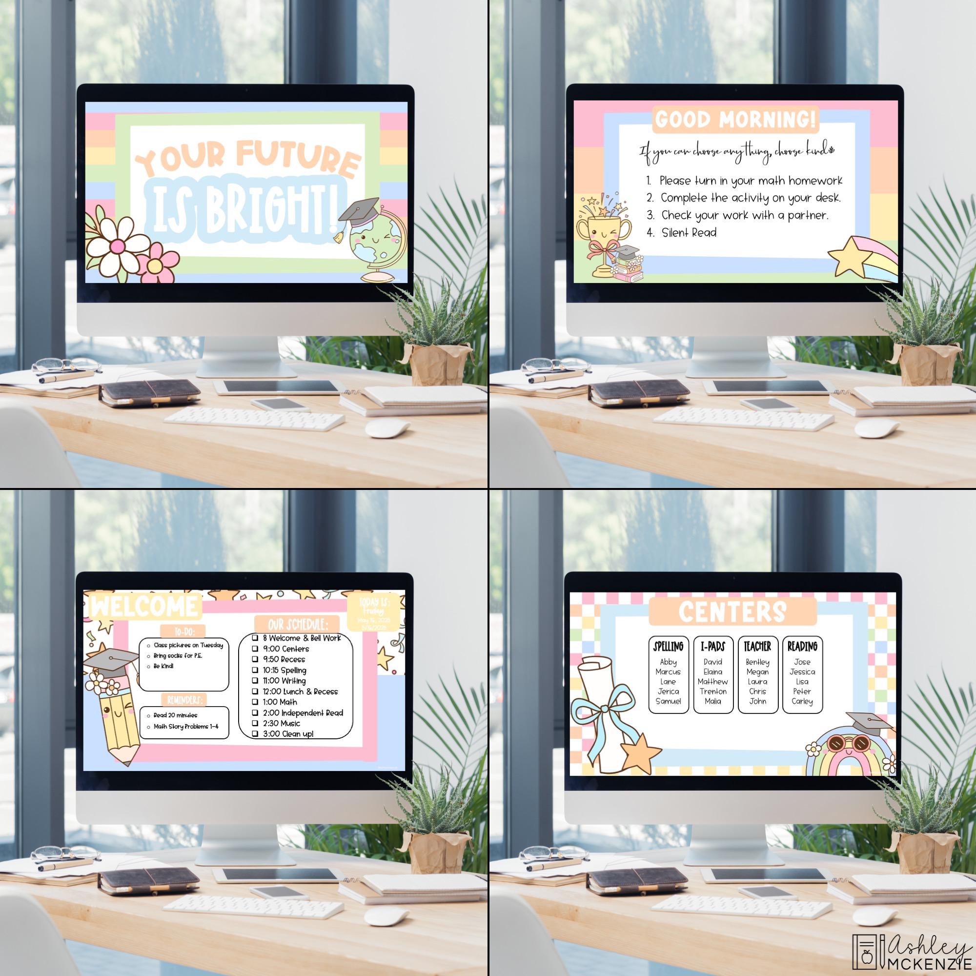 May End Slideshow End of Year Class Slides, Graduation Slide Templates, May Daily Slides ...