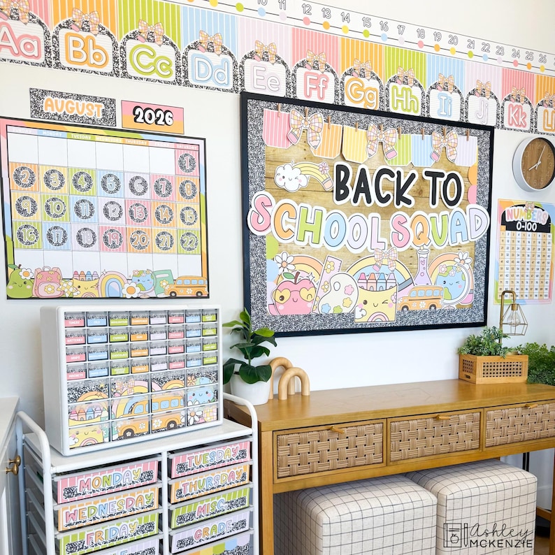 Happy Pastel Classroom Decor Bundle Composition Notebook Theme Back to ...