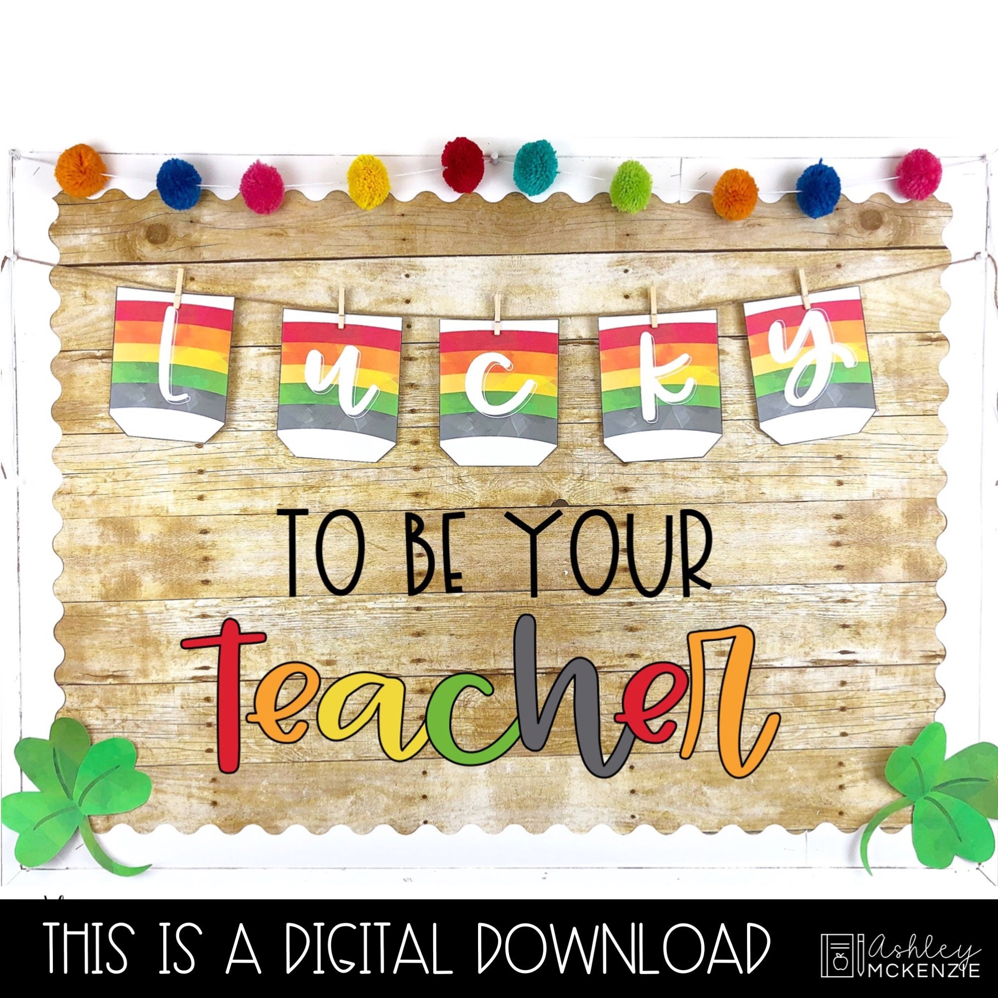 St. Patrick's Day Bulletin Board Ideas, March Door Decor, Rainbow Theme ...