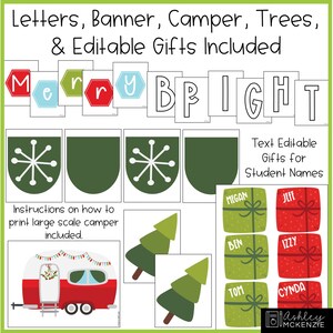 Christmas Bulletin Board or Classroom Door Decor, Camper Theme, Easy Holiday Classroom Decorations image 4