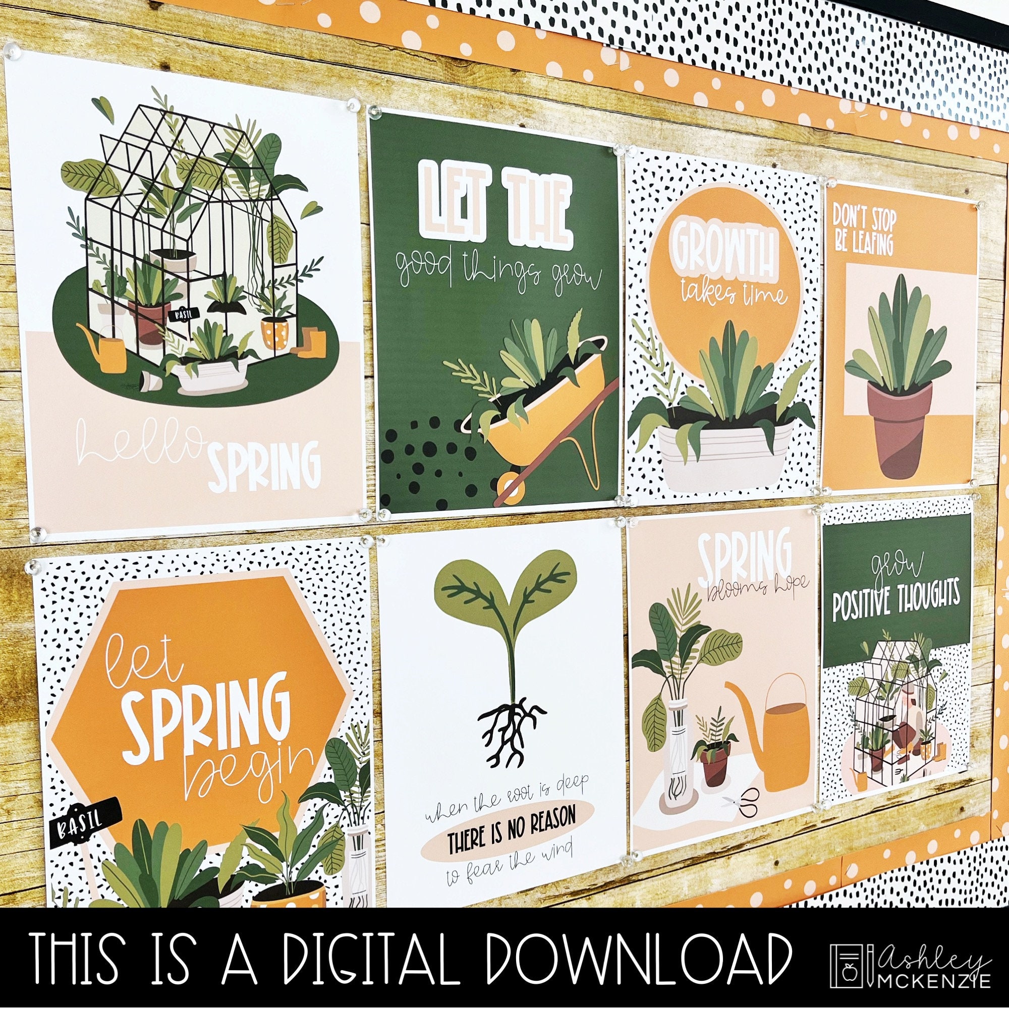 Spring Classroom Posters, Spring Garden Theme, Easy Seasonal Classroom ...