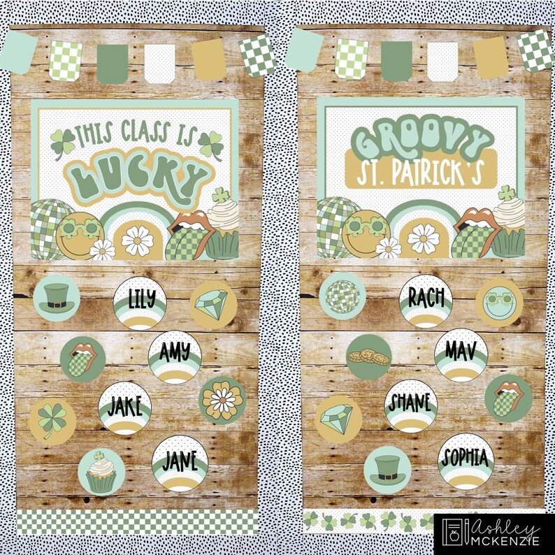 Retro St. Patrick's Day Bulletin Board Ideas, March Bulletin Board Kit ...