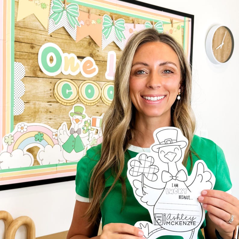 St. Patrick's Day Bulletin Board March Door Decor Lucky Goose Bulletin ...