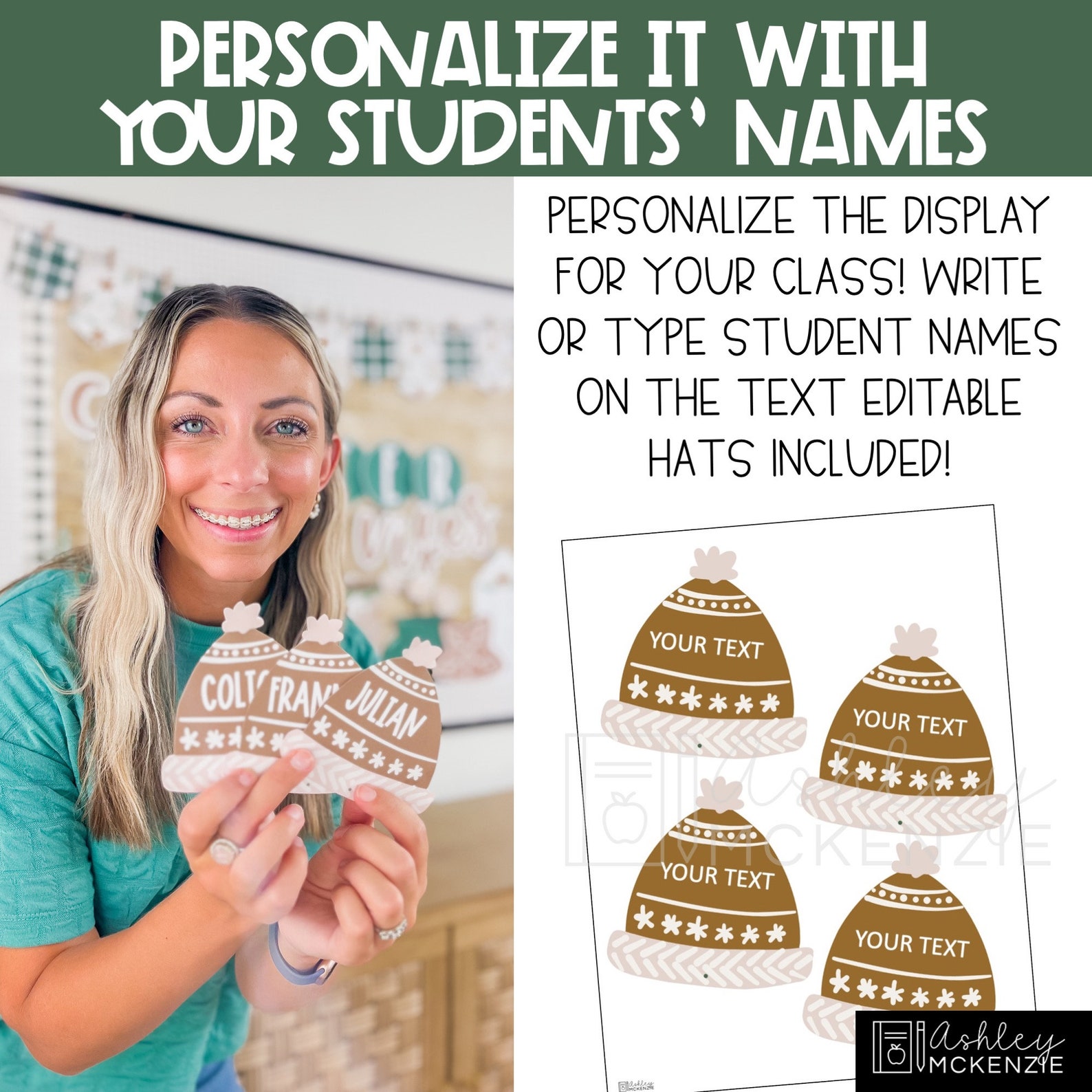 Modern Winter Bulletin Board Kit Holiday Season Theme Easy Etsy