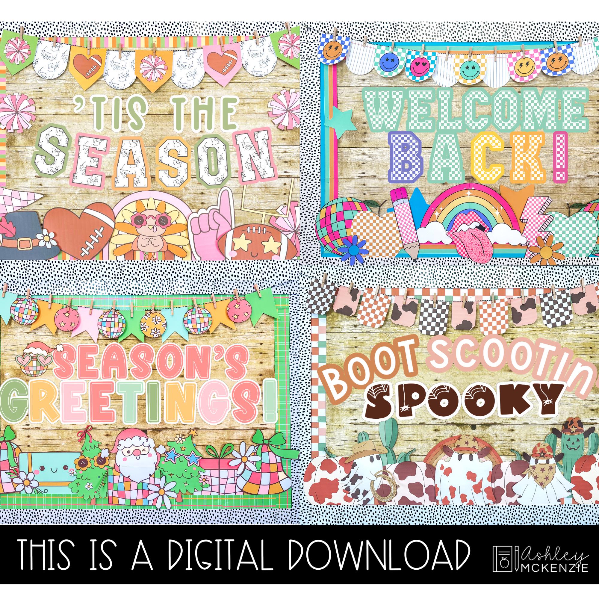 Holidays Bulletin Board Kits Bundle #7 Seasonal Classroom Decor for the ...