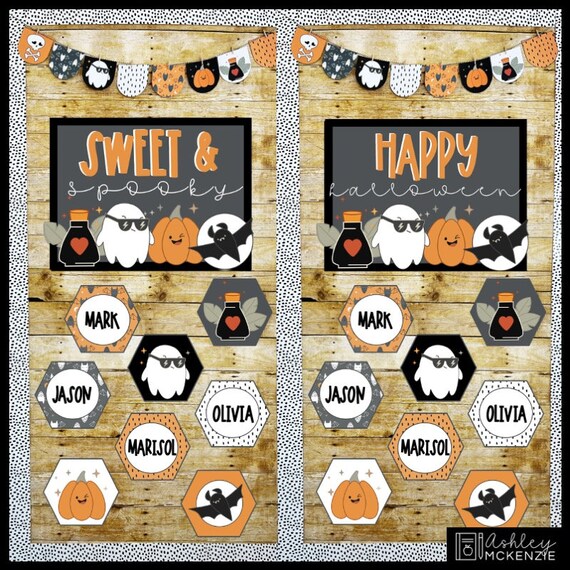 in legno con zucca di Halloween, decorazione da parete con gatto nero incandescente – cartello per Halloween porta parete decorazione per interni ed esterni