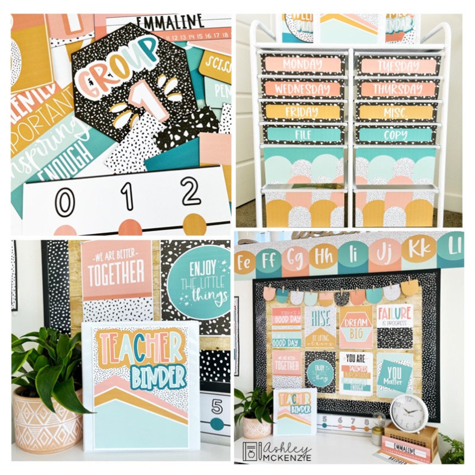 Calm Terrazzo Classroom Decor Bundle Editable Calm Colors Etsy
