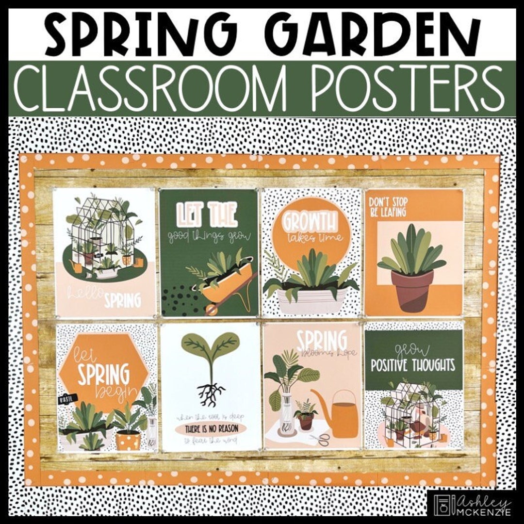 Spring Classroom Posters Spring Garden Theme Easy Seasonal Etsy