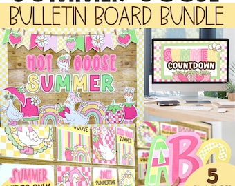 Summer Bulletin Board Bundle May Daily Slides End of Year Posters Silly Goose Classroom Decor
