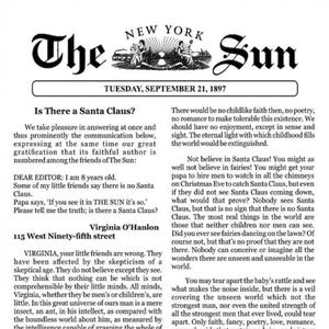 Yes Virginia There Is A Santa Claus Published 1897 New York SUN | PRINTABLE Gift with Cards | A Christmas Memory | Make A New Tradition