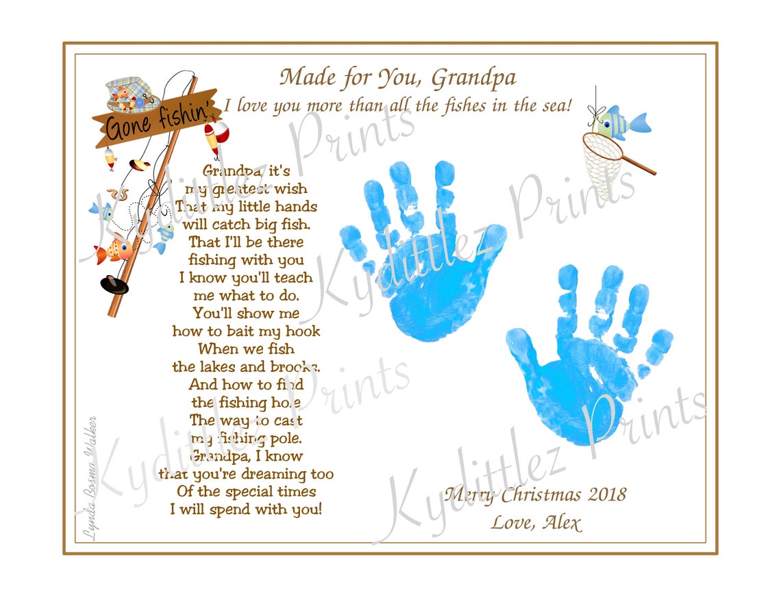 GRANDPA Teach Me FISHING Poem 8 x 10 PERSONALIZED Print | Etsy