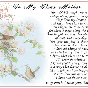 Your Love Taught Me | MOTHER&#39;S DAY / BIRTHDAY | Personalized Poem | From Daughter / Son  Thank You Gift To Mom
