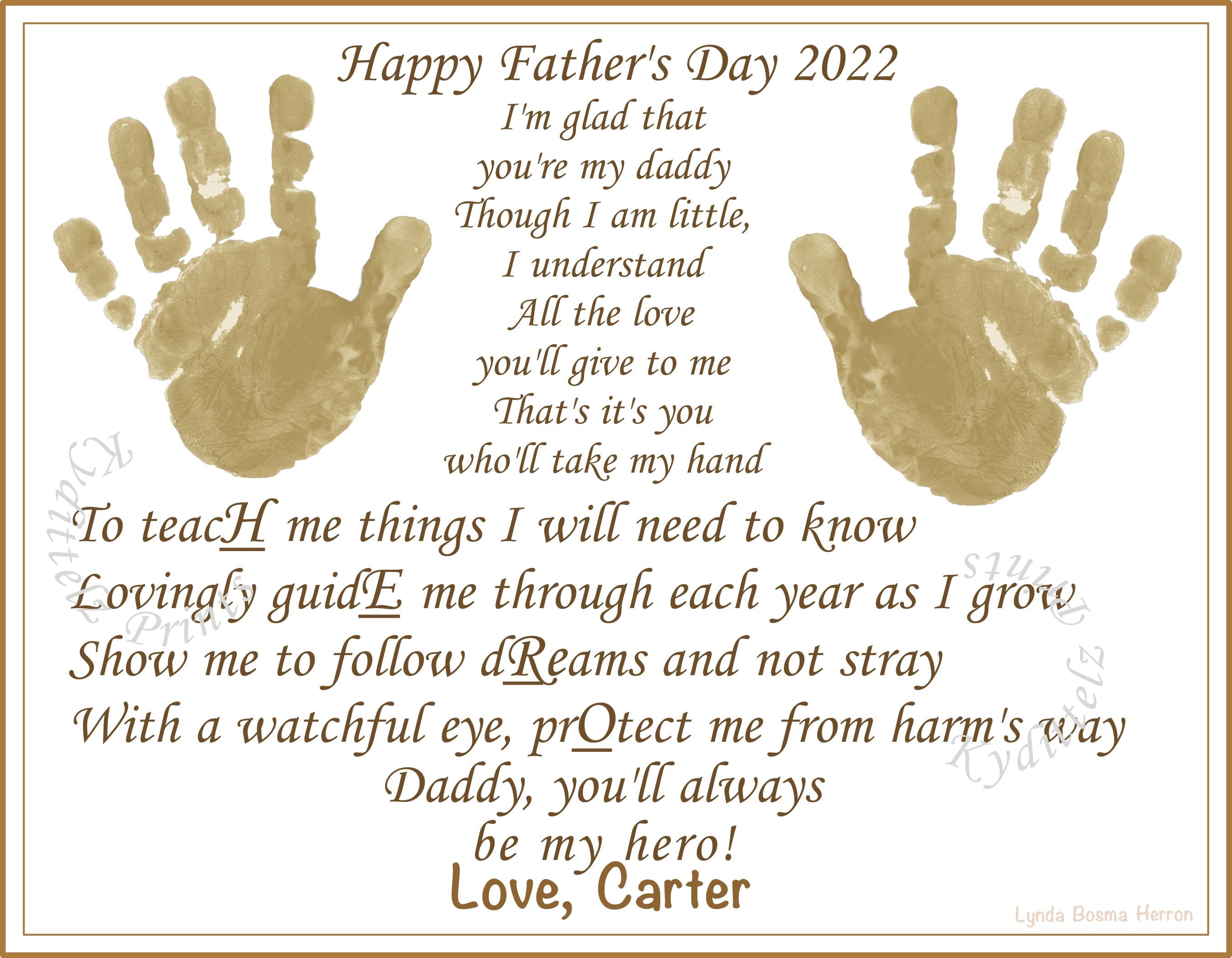 Always My Hero, Take My Hand Daddy PERSONALIZED Poem Baby/child