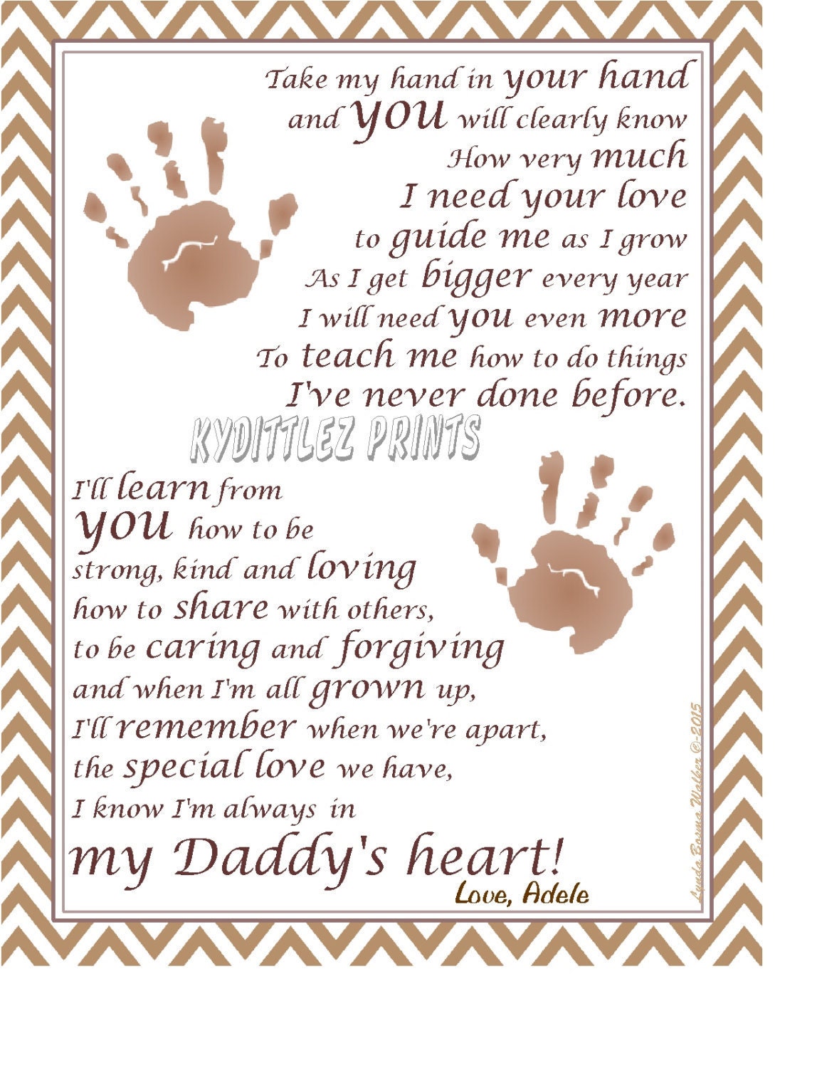 DIGITAL U PRINT Take My Hand Daddy© Poem U Add Baby / Child Etsy