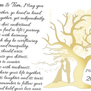 Hold Your LOVE Near | 8x10&quot; Poem Print | Wedding Reading PERSONALIZED Calligraphy Print to Bride & Groom | Wedding, Keepsake Gift