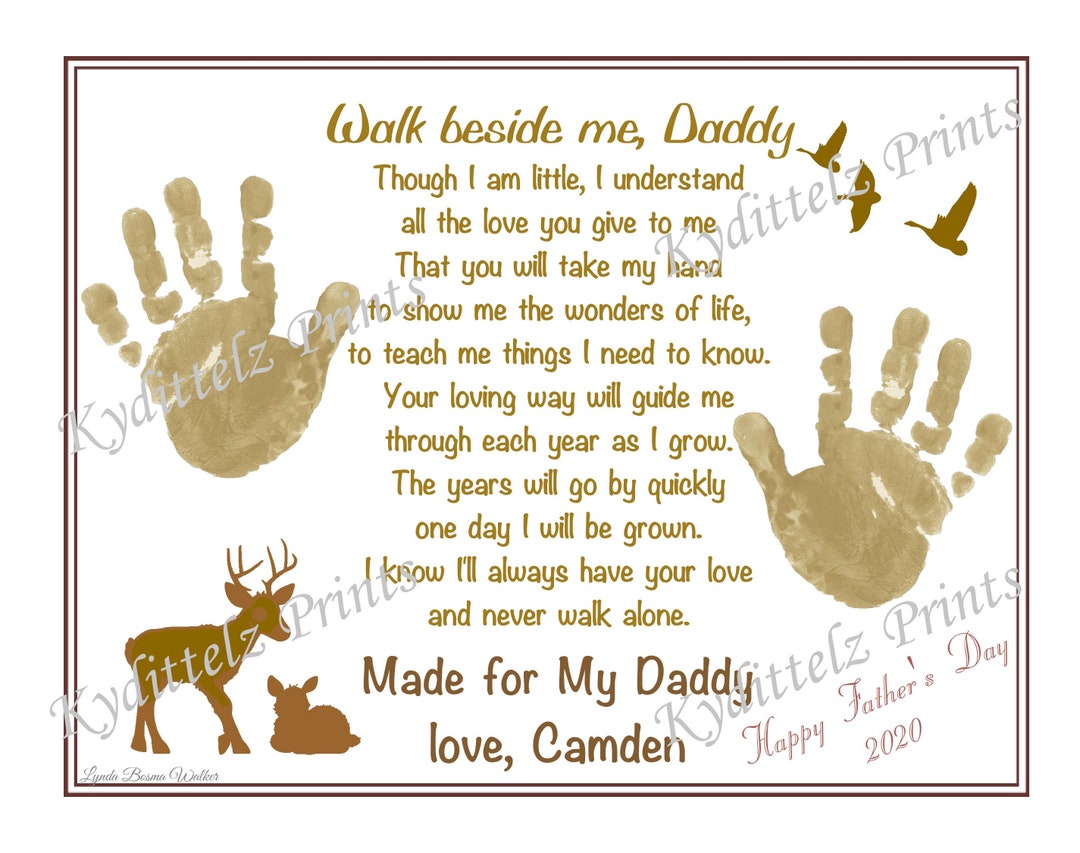 walk-beside-me-daddy-personalized-poembaby-child-handprints-new-father-father-s-day-gift-christmas-gift-etsy