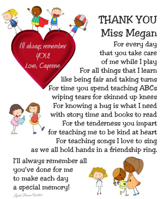 I Ll Always Remember Child S Thankyou Gift Etsy