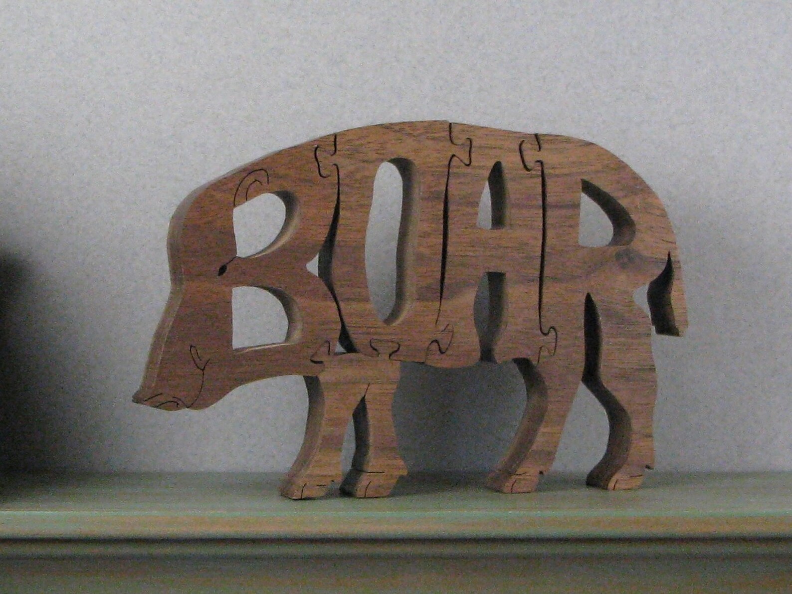 Boar word art jigsaw puzzle scroll saw word art in solid Etsy