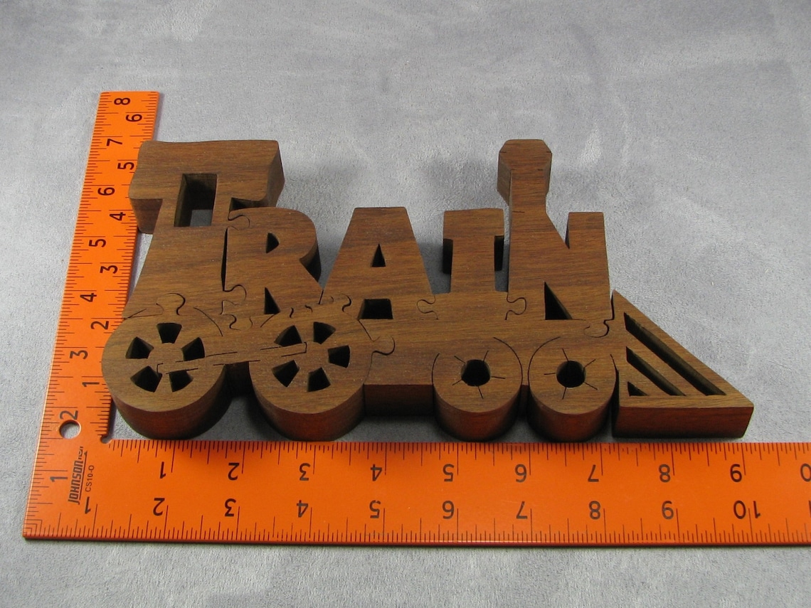 Steam Engine Puzzle Train Word Art Railroad Décor Etsy