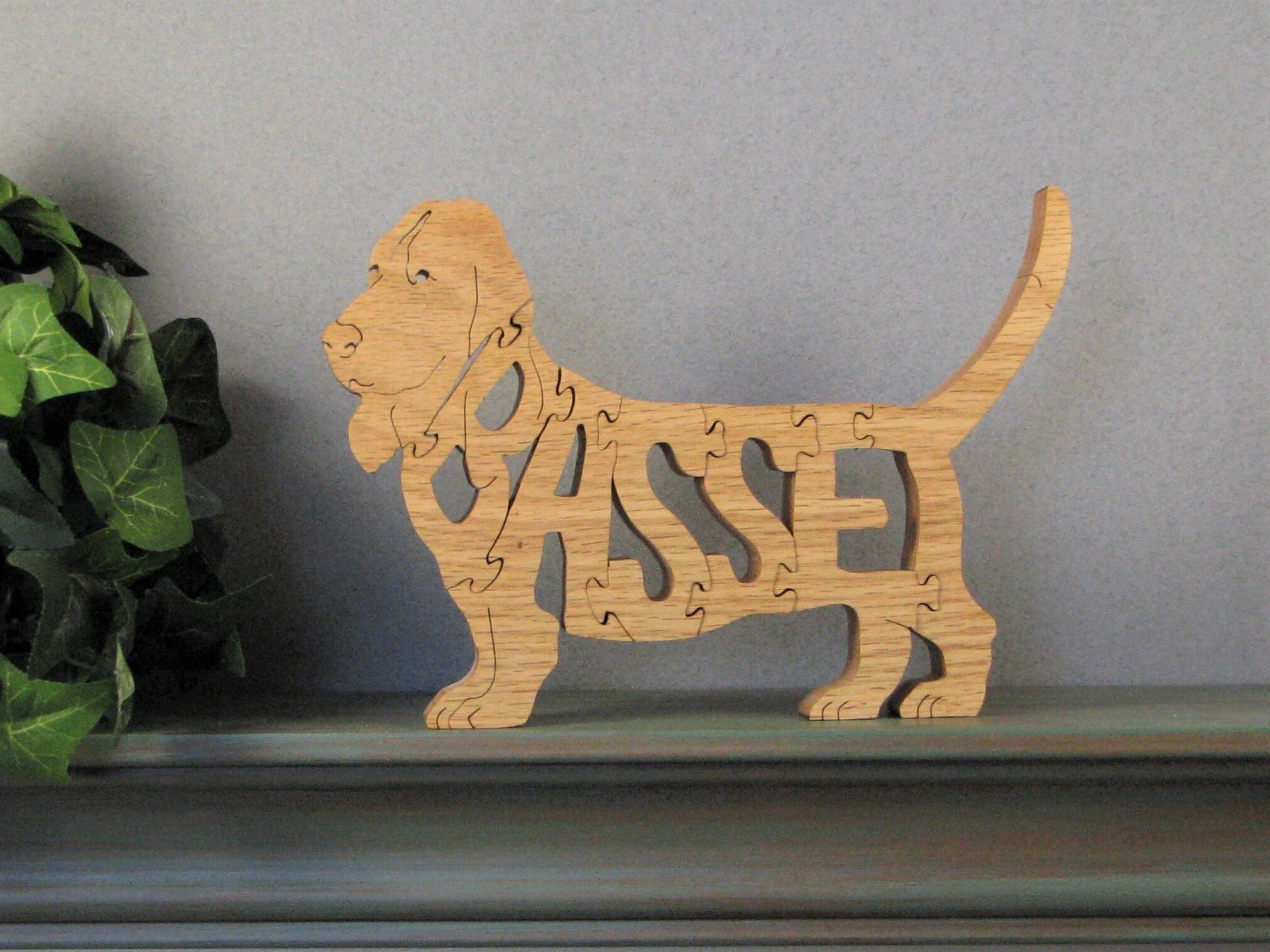 Basset Hound Hund 3D freistehend Puzzle Holz Wort Kunst für Etsy