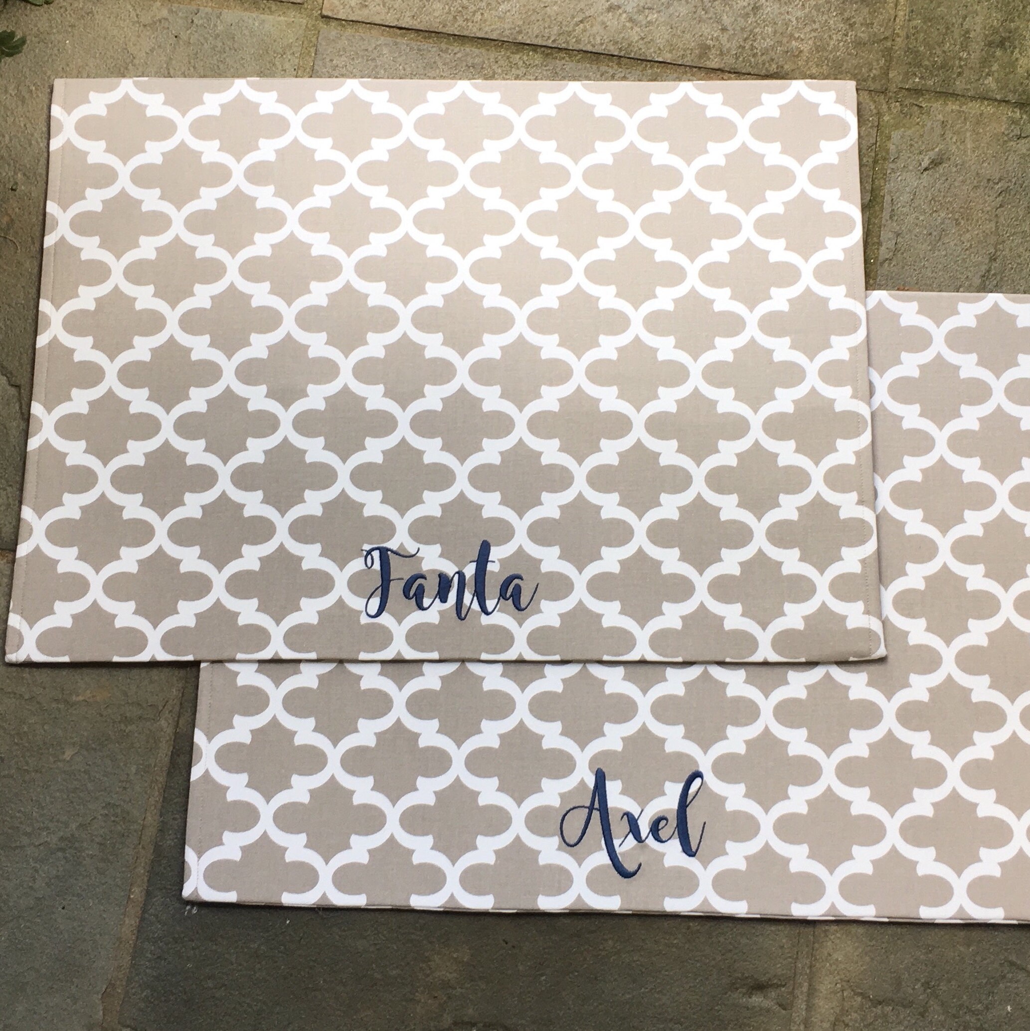 Personalized Pet Placemat Ecru Cat Food Mat Placemat For Food