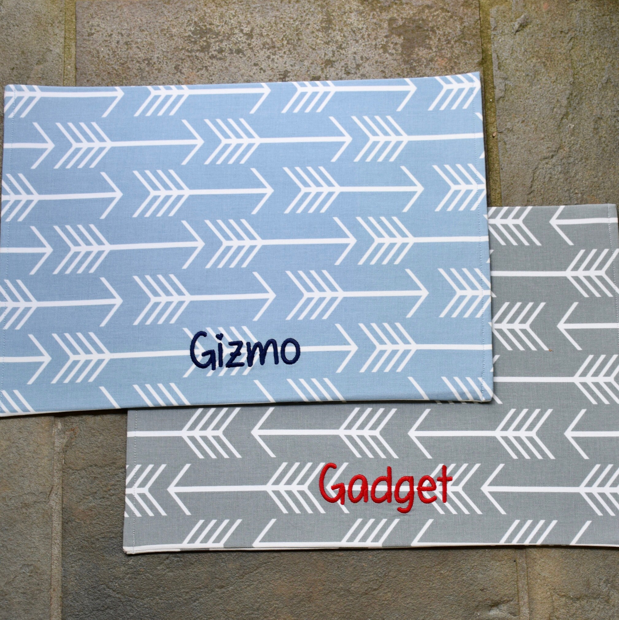 Personalized Pet Placemat Dog Food Mat With Arrows Cat