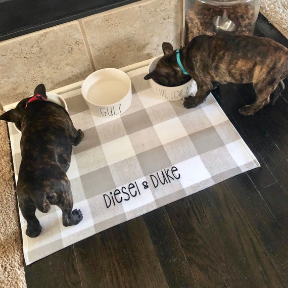 Personalized Dog Food Mat Placemat For Food And Water Bowls Etsy