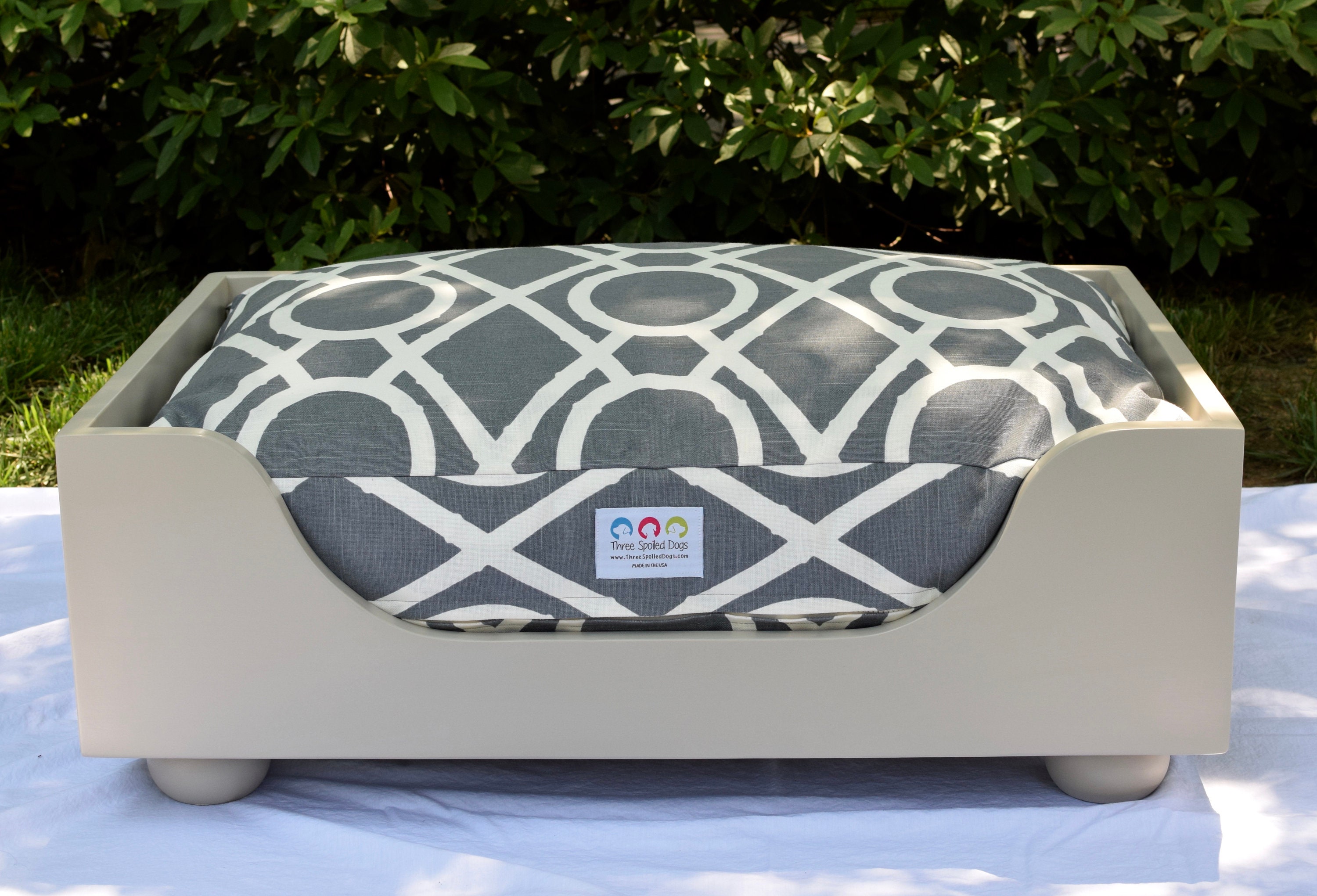 Wood Dog Bed Frame Pet Furniture for your dog Raised Painted Etsy