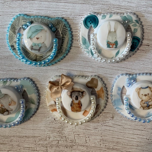 Vintage Inspired Baby Boy  Magnetic Pacifier for Reborn Dolls