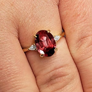 Oval cut Ruby Engagement Ring | Vintage 14k Solid Gold Ring | Art Deco Ruby Ring | Wedding Anniversary Gift for Wife | July Birthstone Ring
