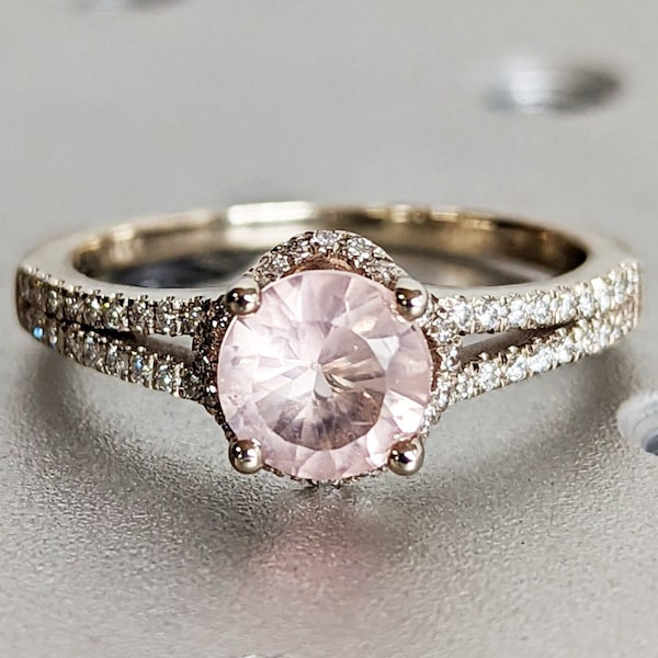 Rose Quartz Engagement Ring Etsy