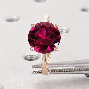 Ruby Ring, Unique Engagement Ring, Solitaire Ring, Round Ruby Ring, Ruby Jewelry, Ruby Solitaire, Gemstone Solitaire, Beautiful Ring, Red