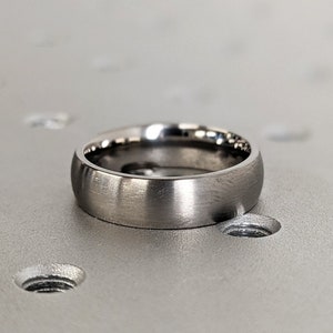 Minimalist titanium ring - Industrial modern ring - Brushed finish - Wedding band - Mens gray ring - Simple plain band - 5 year anniversary