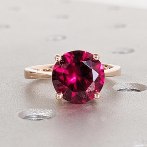 Ruby Ring, Unique Engagement Ring, Solitaire Ring, Round Ruby Ring, Ruby Jewelry, Ruby Solitaire, Gemstone Solitaire, Beautiful Ring, Red