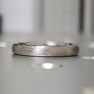 Natural Mokume Gane Tungsten - Damascuss Ring Pattern - Mokume Gane Ring- Mokume Gane Wedding Band,Mokume Wedding Bands,Mokumegane