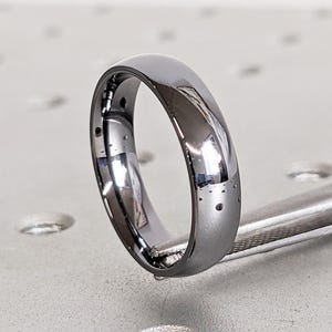 Polished 5mm Wide Tantalum Men&#39;s Wedding Band - Tantalum Wedding Band - Unique Men&#39;s Wedding Band - Minimalist - Comfort Fit - Rings for Him