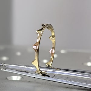 14K Yellow Gold Crown Ring, Gold Tiara Ring, Princess Crown Ring, Princess Gold Band, Gold Crown Ring, Solid Gold Queen Ring, Crown Ring