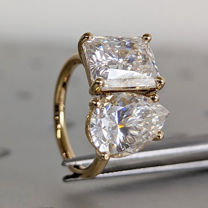 Two Stone Engagement Ring Etsy