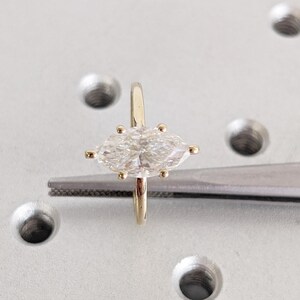 Marquise Engagement Ring, 14k Gold Ring, Lab Diamond Engagement Ring, Statement Rings for Women, Simple Lab Grown Diamond Ring, Promise Ring
