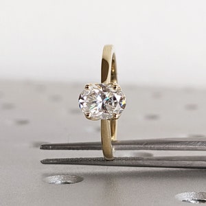 Tulip Ring Lab Diamond Engagement Ring For Women 14K Solid Gold Ring Oval Engagement Ring Floral Ring Organic Flower Nature Inspired Ring