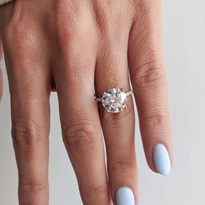 4 Carat Certified Man Made Diamond Promise Ring | 18k Gold Engagement Ring | Lab Diamond Engagement Ring | Women Wedding Anniversary Ring