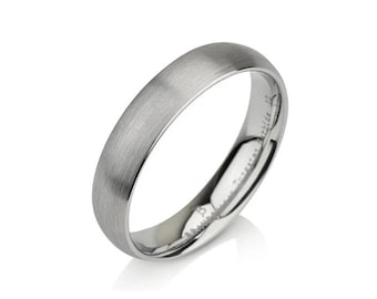 Tungsten Wedding Bands, Brushed Polish, Brushed Finish ,Comfort Fit ,Unisex Tungsten Ring, Handmade Custom Anniversary 5mm