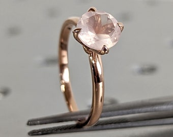 Vintage Rose quartz engagement ring art deco ring black gold ring wedding ring unique ring Bridal ring Anniversary ring