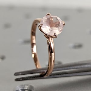 Vintage Rose quartz engagement ring art deco ring black gold ring wedding ring unique ring Bridal ring Anniversary ring
