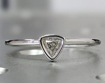 Trillion Diamond Ring, Triangle Diamond Engagement Ring, Bezel Engagement Ring, Simple Engagement Ring, Solitaire Diamond Ring