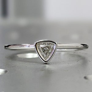 Trillion Diamond Ring, Triangle Diamond Engagement Ring, Bezel Engagement Ring, Simple Engagement Ring, Solitaire Diamond Ring