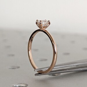 0.5ct Oval Lab Grown Diamond Engagement Ring | 14K Rose Gold Moissanite Hidden Halo Promise Ring | Unique Wedding Anniversary Ring for Her