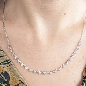 Starstruck Lab Diamond Necklace / Gold Diamond Necklace / Floating Diamond Necklace / Dainty Diamond Necklace / Gift for Her / Holiday Sale